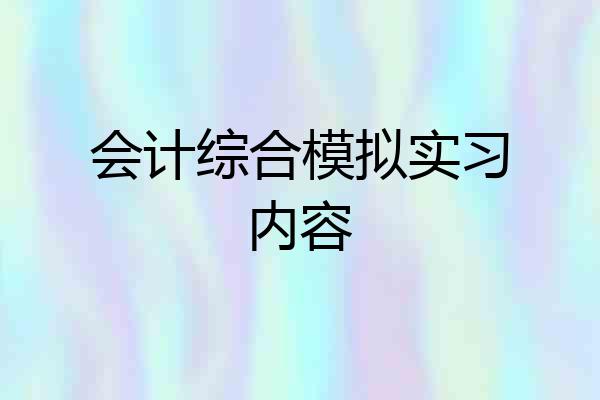 会计综合模拟实习内容