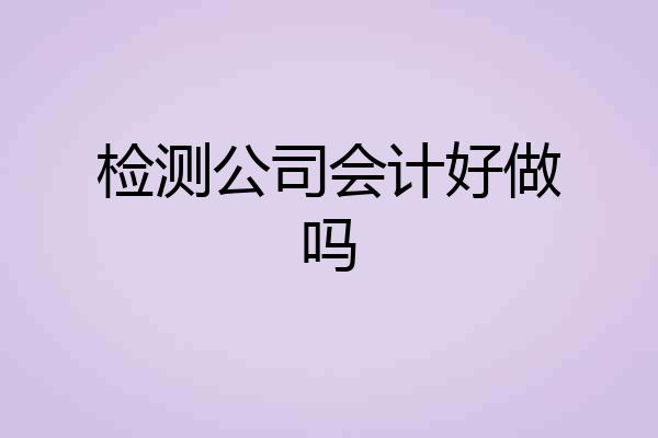 检测公司会计好做吗