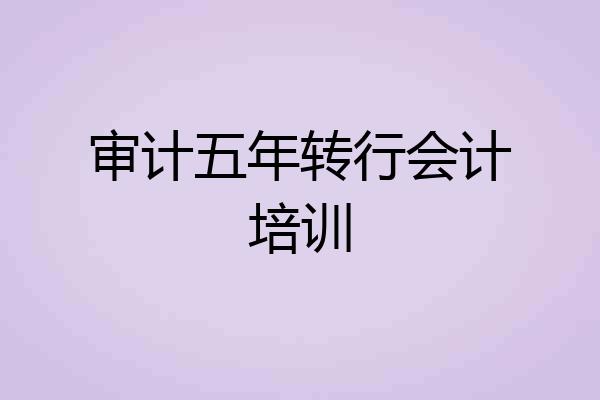 审计五年转行会计培训