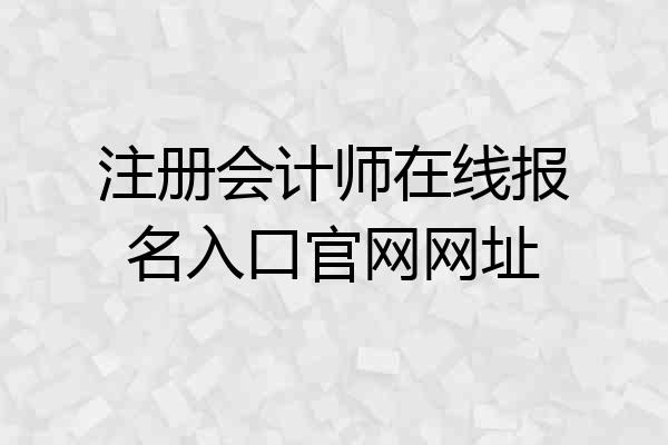 注册会计师在线报名入口官网网址