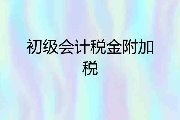 初级会计税金附加税