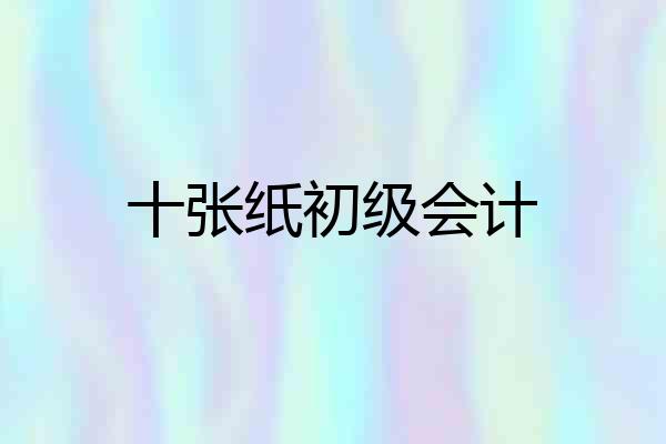 十张纸初级会计