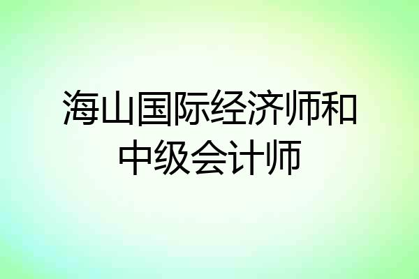 海山国际经济师和中级会计师