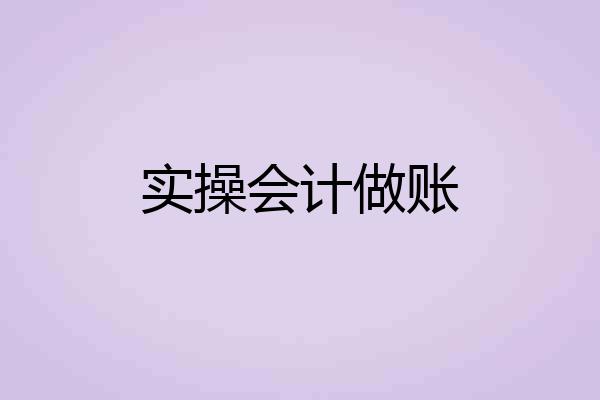 实操会计做账