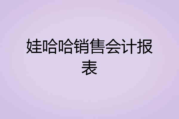 娃哈哈销售会计报表
