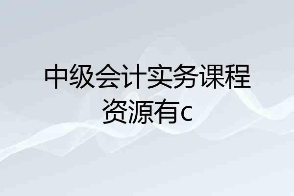 中级会计实务课程资源有c