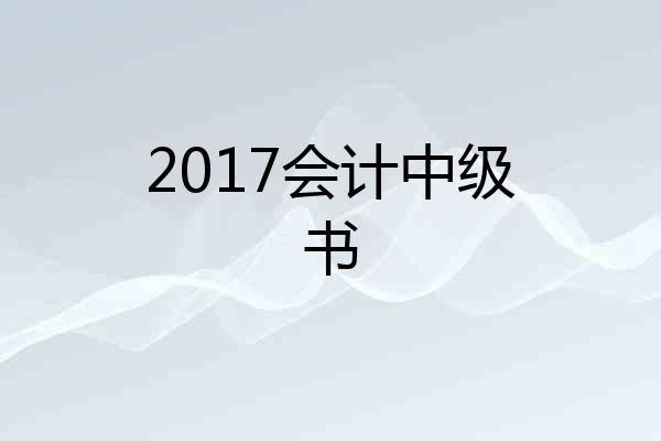 2017会计中级书