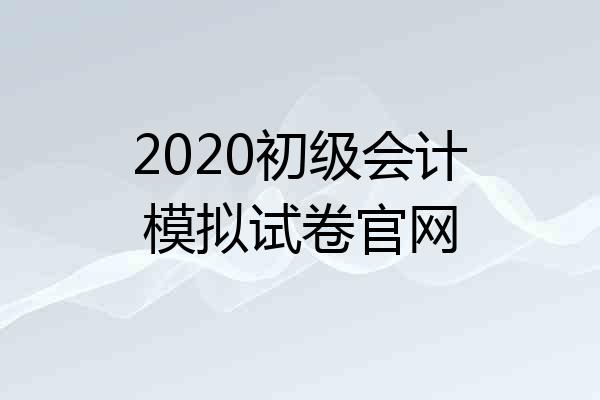 2020初级会计模拟试卷官网