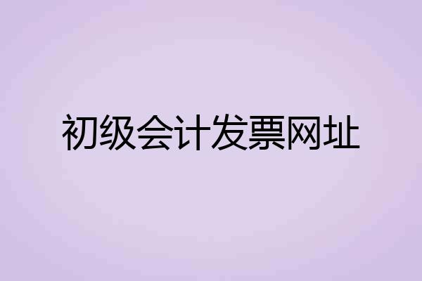 初级会计发票网址