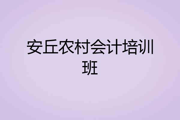 安丘农村会计培训班