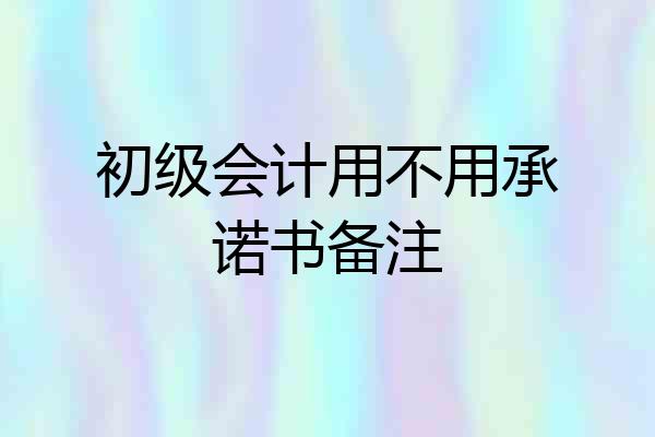 初级会计用不用承诺书备注