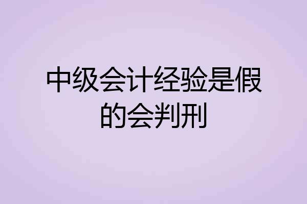 中级会计经验是假的会判刑