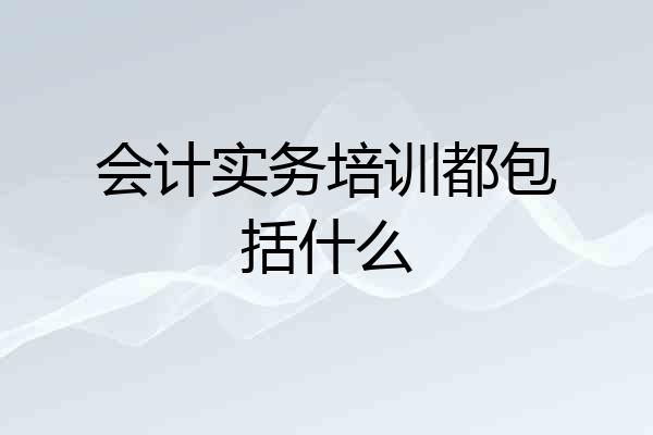 会计实务培训都包括什么