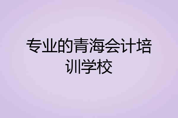 专业的青海会计培训学校