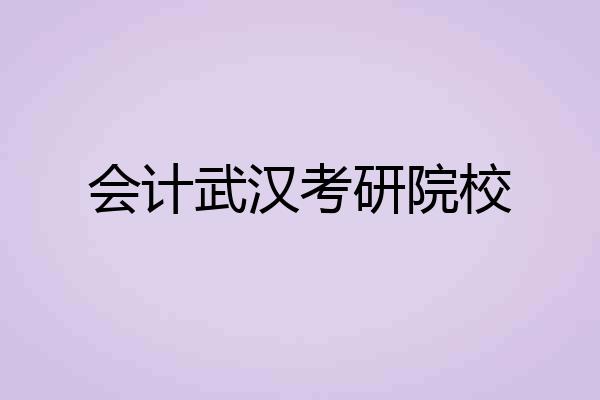 会计武汉考研院校