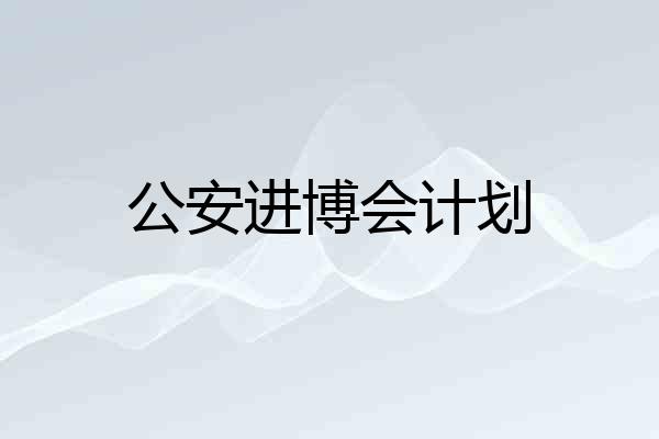 公安进博会计划