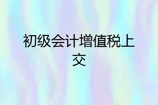 初级会计增值税上交
