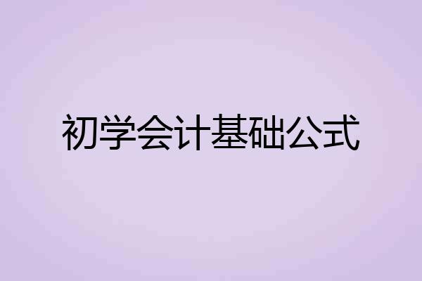 初学会计基础公式