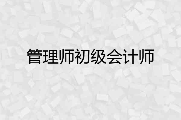 管理师初级会计师