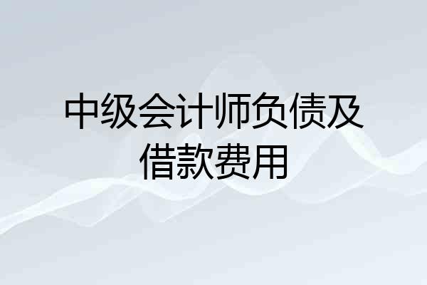 中级会计师负债及借款费用