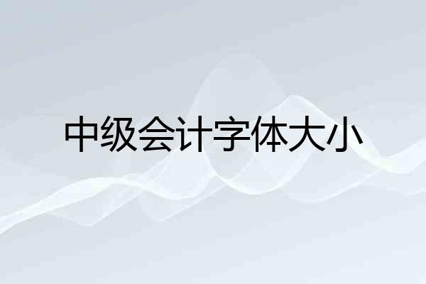 中级会计字体大小