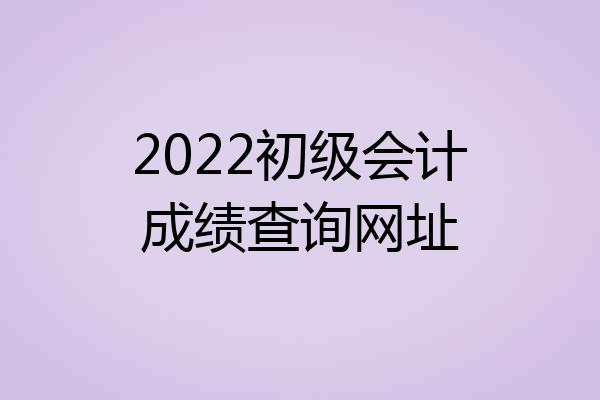 2022初级会计成绩查询网址