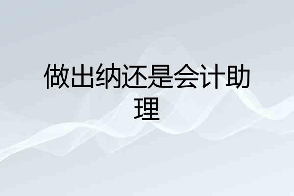 做出纳还是会计助理