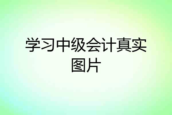 学习中级会计真实图片