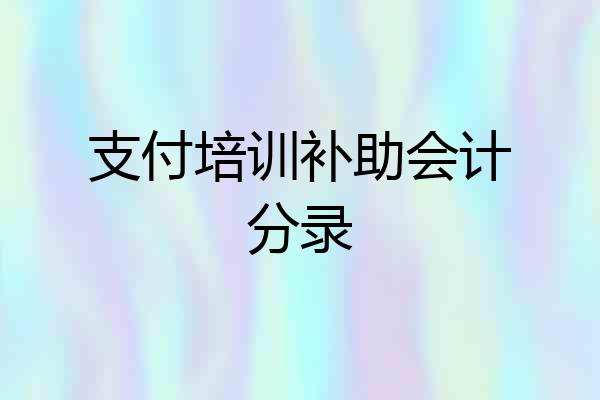 支付培训补助会计分录