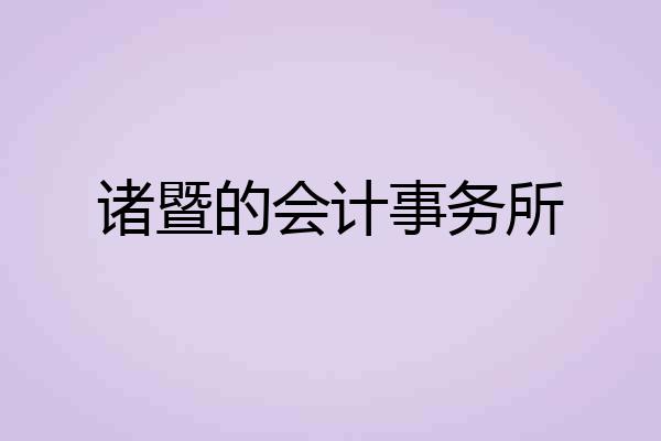 诸暨的会计事务所