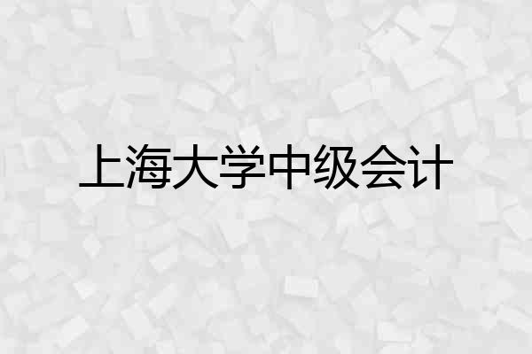 上海大学中级会计