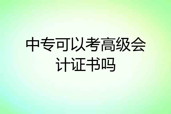 中专可以考高级会计证书吗
