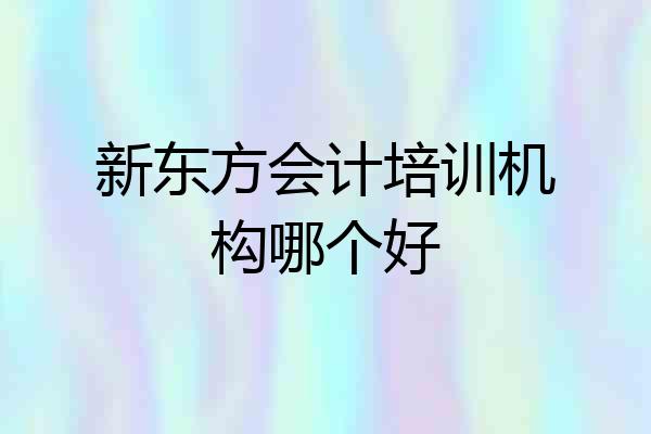 新东方会计培训机构哪个好