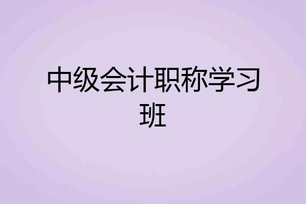 中级会计职称学习班