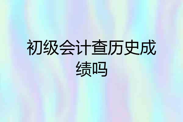 初级会计查历史成绩吗