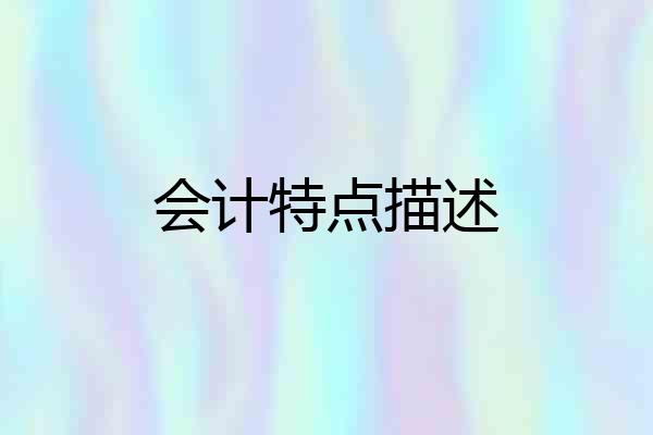会计特点描述