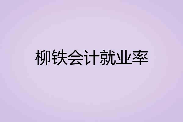 柳铁会计就业率