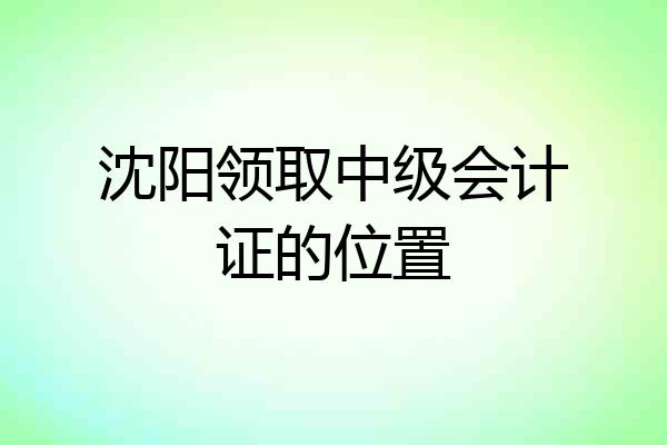 沈阳领取中级会计证的位置