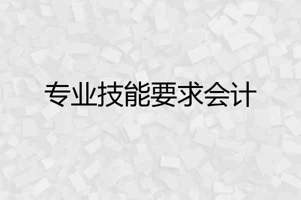 专业技能要求会计