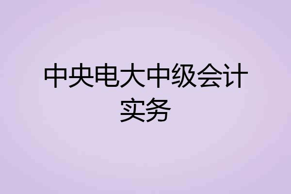 中央电大中级会计实务