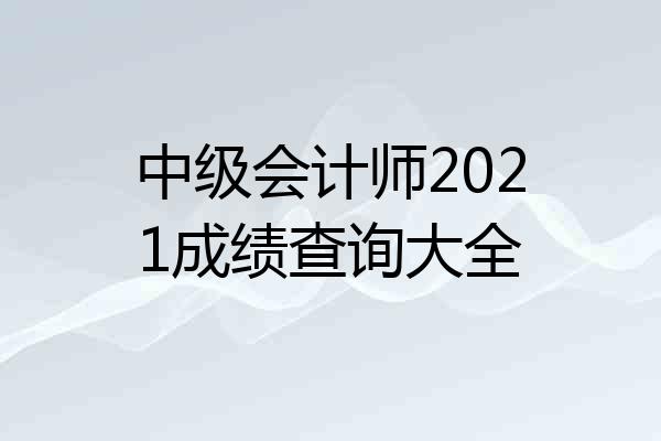中级会计师2021成绩查询大全
