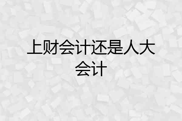 上财会计还是人大会计