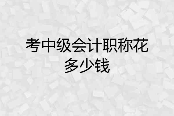考中级会计职称花多少钱