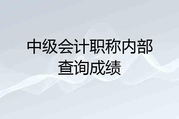 中级会计职称内部查询成绩