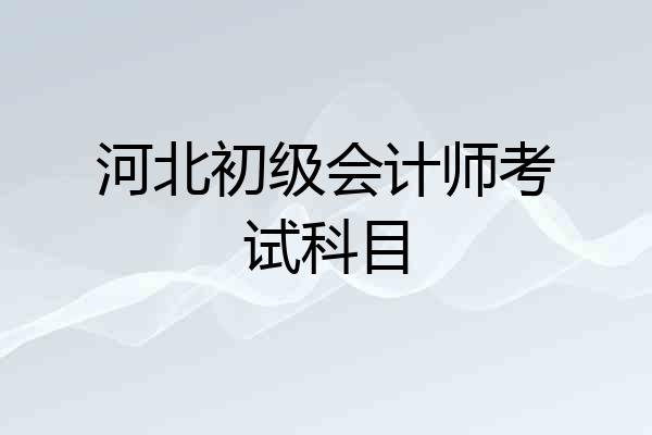 河北初级会计师考试科目