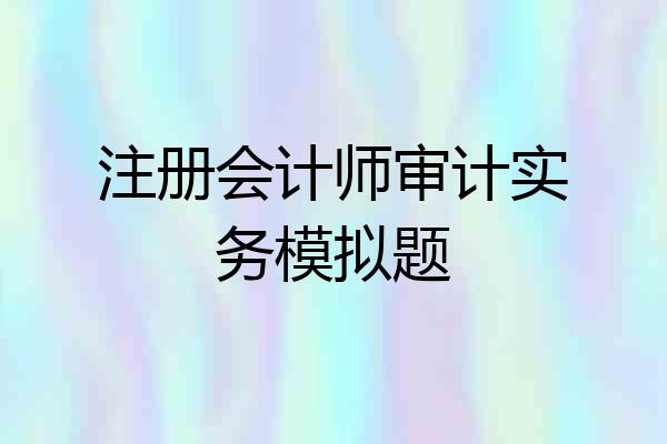 注册会计师审计实务模拟题