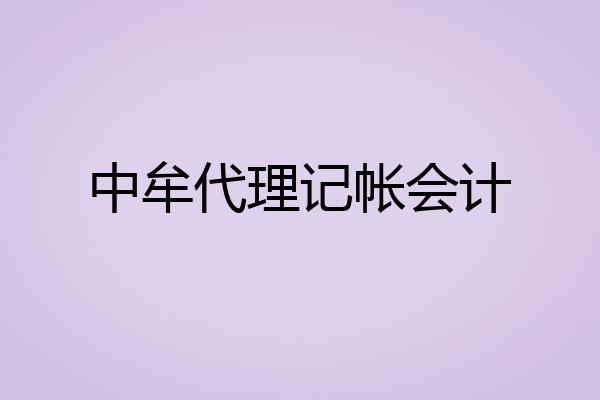 中牟代理记帐会计