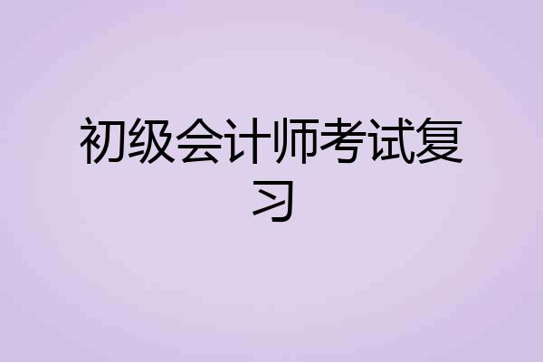 初级会计师考试复习