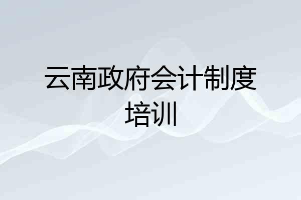 云南政府会计制度培训