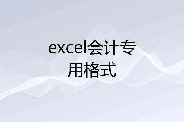 excel会计专用格式